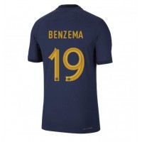 Maglie da calcio Francia Karim Benzema #19 Prima Maglia Mondiali 2022 Manica Corta